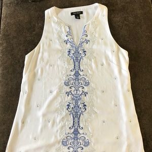 White House Black Market Embellished Sleeveless Blouse